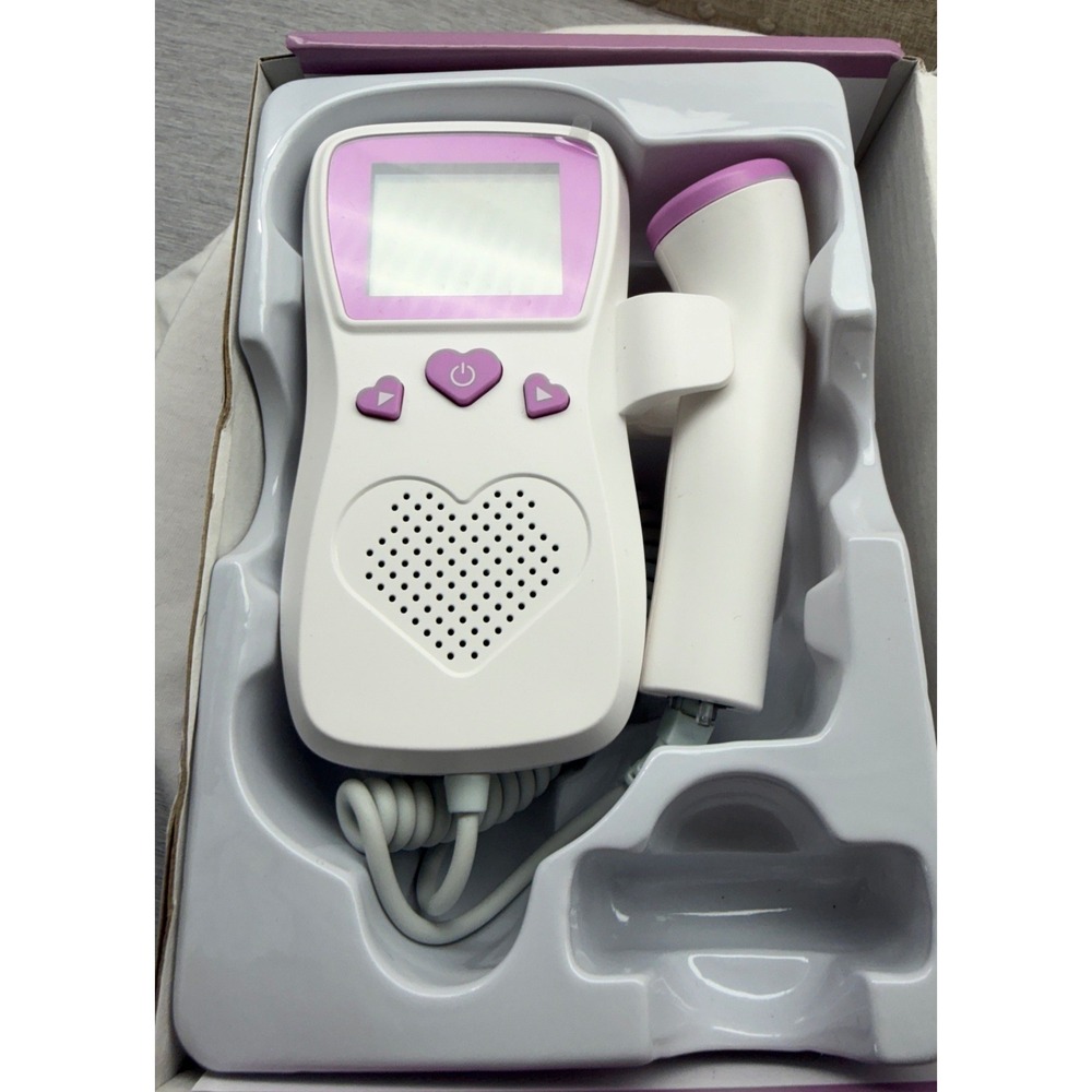 D140 Digital Fetal Doppler Baby Heartbeat Monitor 3MHz Probe with Gel White